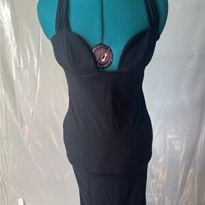 Elegant Black Halter Dress